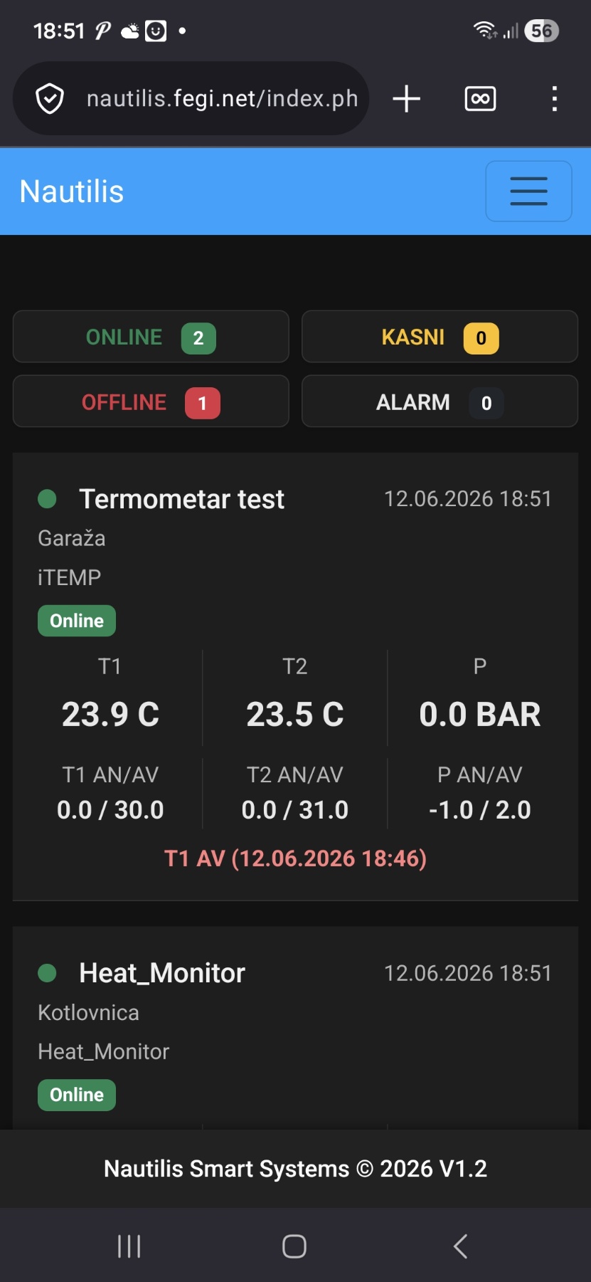 Nautilis Heating Monitor